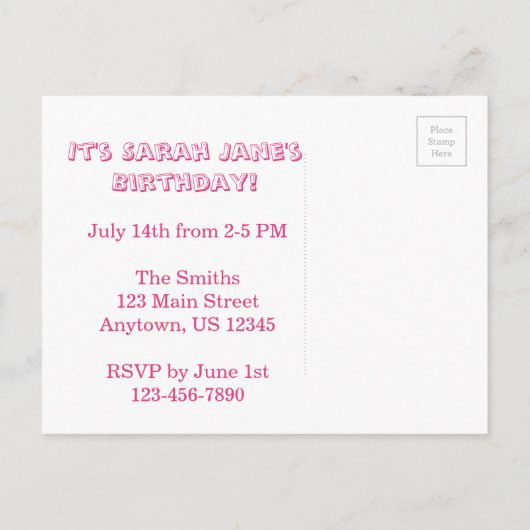 Je bent uitgenodigd Animal Crackers verjaardagsfee Uitnodiging Briefkaart (Achterkant)