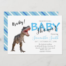 Je bent uitgenodigd Baby shower Boy Dinosaur Aankondiging
