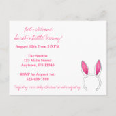 Je bent uitgenodigd! Baby Shower Konijntje Roze Or Uitnodiging Briefkaart (Achterkant)