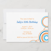 Je bent uitgenodigd - Blauwe en Oranje cirkels Kaart (Achterkant)