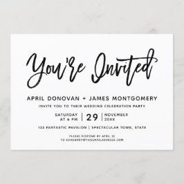 Je bent uitgenodigd borstel typografie bruiloft ui kaart