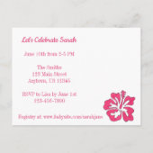 Je Bent Uitgenodigd Bruiloft Feest Roze Hibiscus B Uitnodiging Briefkaart (Achterkant)