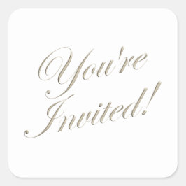 Je bent uitgenodigd bruiloft uitnodiging envelop z vierkante sticker