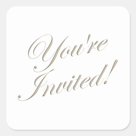 Je bent uitgenodigd bruiloft uitnodiging envelop z vierkante sticker (Voorkant)