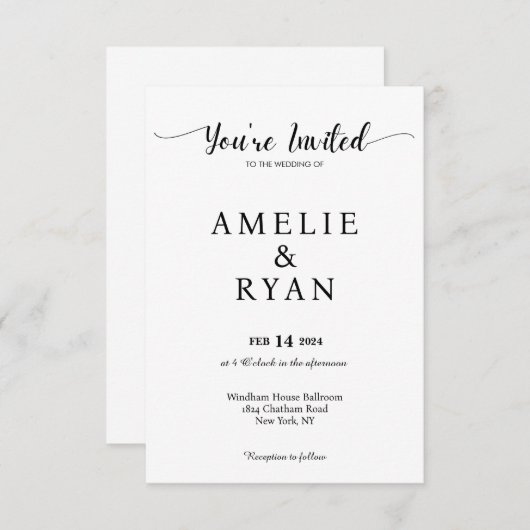 Je bent uitgenodigd bruiloft viering Kaart (Voorkant / Achterkant)