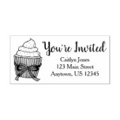 Je bent uitgenodigd Cupcake Bridal Baby shower Spr Rubberstempel (Afrduk)