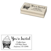 Je bent uitgenodigd Cupcake Bridal Baby shower Spr Rubberstempel (Gestempeld)