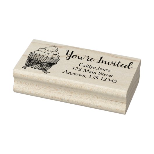 Je bent uitgenodigd Cupcake Bridal Baby shower Spr Rubberstempel (Stempel)