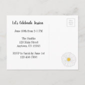 Je bent uitgenodigd Daisy Flower Bruidsfeest Bloem Uitnodiging Briefkaart (Achterkant)