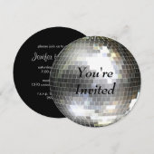 Je bent uitgenodigd - Disco Bal Kaart (Voorkant / Achterkant)