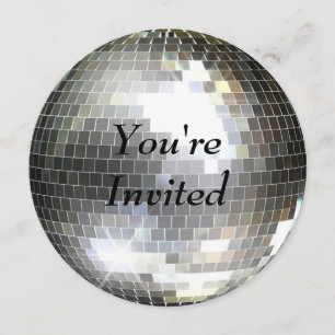 Je bent uitgenodigd - Disco Bal Kaart