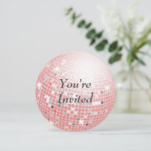Je bent uitgenodigd - Disco Ball Kaart (Staand voorkant)