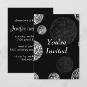 Je bent uitgenodigd - Disco Balls Kaart (Voorkant / Achterkant)