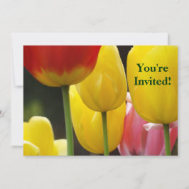Je bent uitgenodigd! Felicitaties Tulpen Uitnodigi Kaart