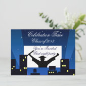Je bent uitgenodigd, Graduation party_ Kaart (Staand voorkant)