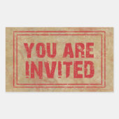 Je bent uitgenodigd griezelige stempel rechthoekige sticker (Voorkant)