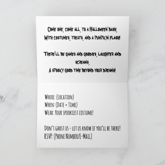 Je bent uitgenodigd! Halloween Party Matching (Binnen)