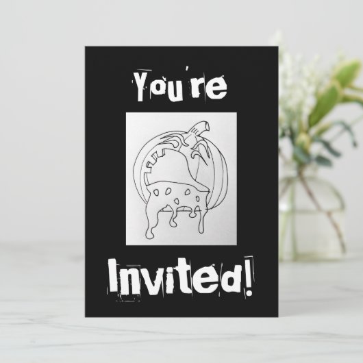 Je bent uitgenodigd Happy Halloween Sick Jack O'La Kaart (Staand voorkant)