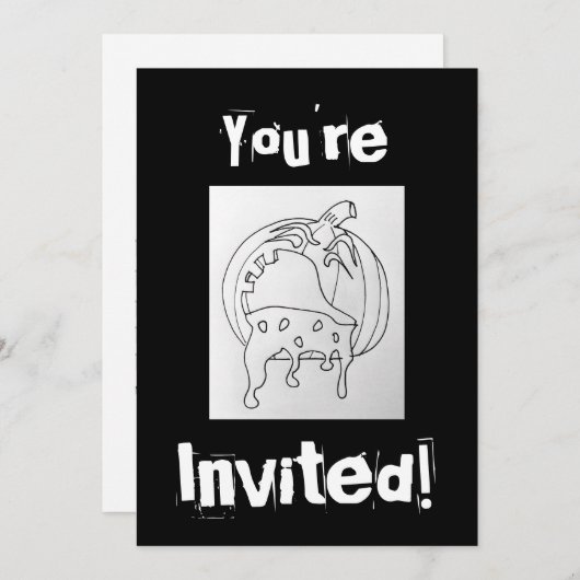 Je bent uitgenodigd Happy Halloween Sick Jack O'La Kaart (Voorkant / Achterkant)