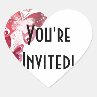 Je bent uitgenodigd hart sticker