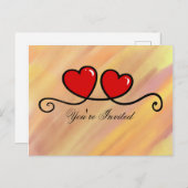 Je bent uitgenodigd - Harten Uitnodiging Briefkaart (Voorkant / Achterkant)