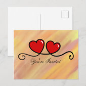 Je bent uitgenodigd - Hartjes Uitnodiging Briefkaart (Voorkant / Achterkant)