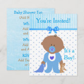 Je bent uitgenodigd, het is een Boy Baby shower ui Kaart (Voorkant / Achterkant)