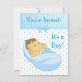 Je bent uitgenodigd, het is een Boy Baby shower ui Kaart (Voorkant)