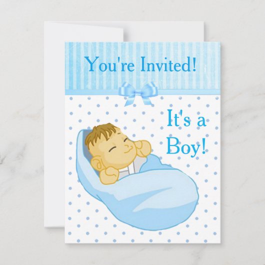 Je bent uitgenodigd, het is een Boy Baby shower ui Kaart (Voorkant)