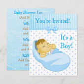 Je bent uitgenodigd, het is een Boy Baby shower ui Kaart (Voorkant / Achterkant)