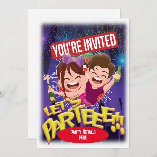 Je bent uitgenodigd! kaart (Voorkant / Achterkant)