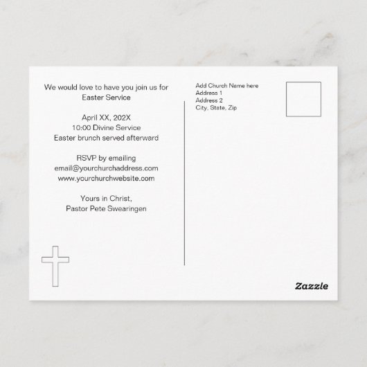 Je bent uitgenodigd Kerk Briefkaart (Achterkant)