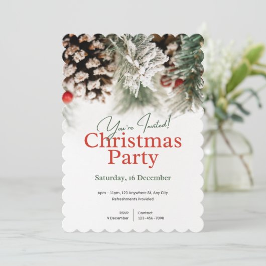 Je bent uitgenodigd Kerstfeest Uitnodiging (Staand voorkant)