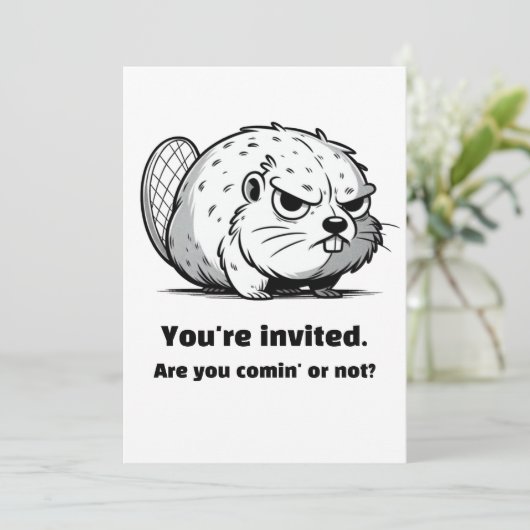 "Je bent uitgenodigd. Kom je of niet?" Kaart (Staand voorkant)