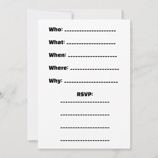 "Je bent uitgenodigd. Kom je of niet?" Kaart (Achterkant)