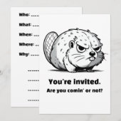 "Je bent uitgenodigd. Kom je of niet?" Kaart (Voorkant / Achterkant)