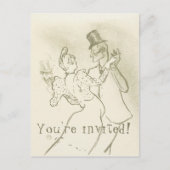 Je bent uitgenodigd | Lautrec - Dansen Paar Uitnodiging Briefkaart (Voorkant)