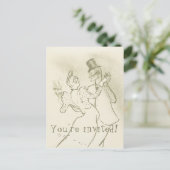 Je bent uitgenodigd | Lautrec - Dansen Paar Uitnodiging Briefkaart (Staand voorkant)