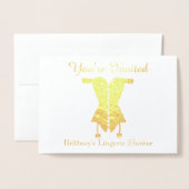 Je bent uitgenodigd Lingerie Vrijgezellenfeest Folie Kaarten (Voorkant met envelop)