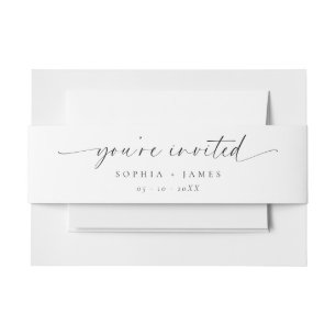 Je bent uitgenodigd Modern Script minimalistische Uitnodigingen Wikkel