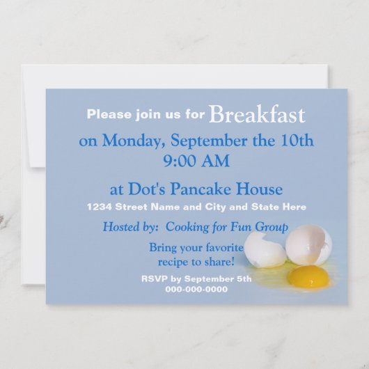 Je bent uitgenodigd - Multi-Purpose Food/Breakfast Kaart (Achterkant)