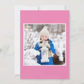 Je bent uitgenodigd Naam en foto roze verjaardagsf Kaart (Achterkant)