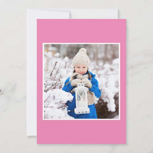 Je bent uitgenodigd Naam en foto roze verjaardagsf Kaart (Achterkant)