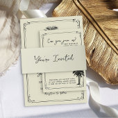 Je bent uitgenodigd om de  palmbruiloft te coördin uitnodigingen wikkel