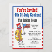 Je bent uitgenodigd op 4 juli Cookout Hot Dog Funn Kaart (Voorkant)