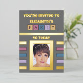 Je bent uitgenodigd op verjaardagsfeest 40 vandaag folie uitnodiging (Staand Voorkant)