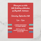 Je bent uitgenodigd op verjaardagsfeestje 18 vanda folie uitnodiging (Achterkant)