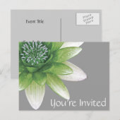 Je bent uitgenodigd | Peace l Beauful Green Lotus Uitnodiging Briefkaart (Voorkant / Achterkant)