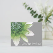 Je bent uitgenodigd | Peace l Beauful Green Lotus Uitnodiging Briefkaart (Staand voorkant)