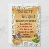 "Je bent uitgenodigd" Pirate Verjaardag uitnodigin Kaart (Voorkant)